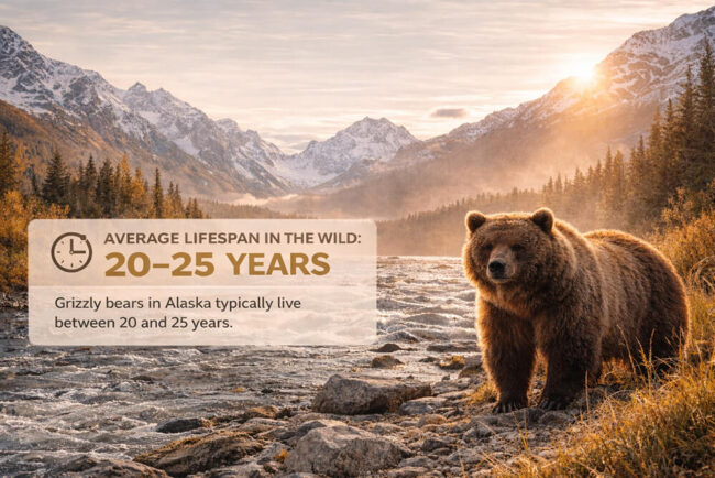 Grizzly Bears Live in the Wild in Alaska