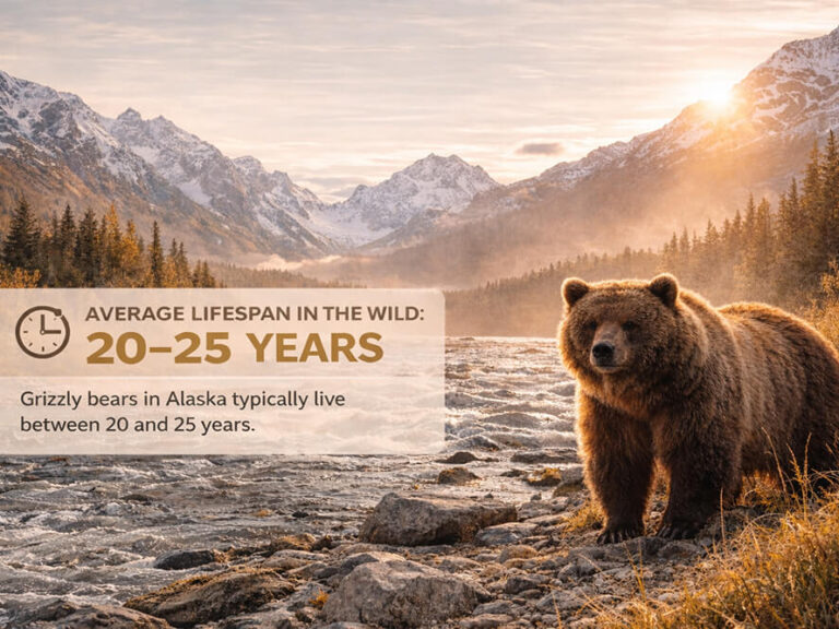 Grizzly Bears Live in the Wild in Alaska
