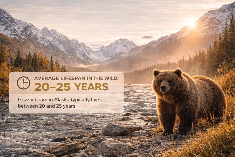 Grizzly Bears Live in the Wild in Alaska